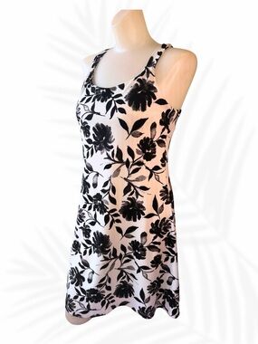 Balance Collection Black & White Floral Dress NWT Crossback Sleeveless Large